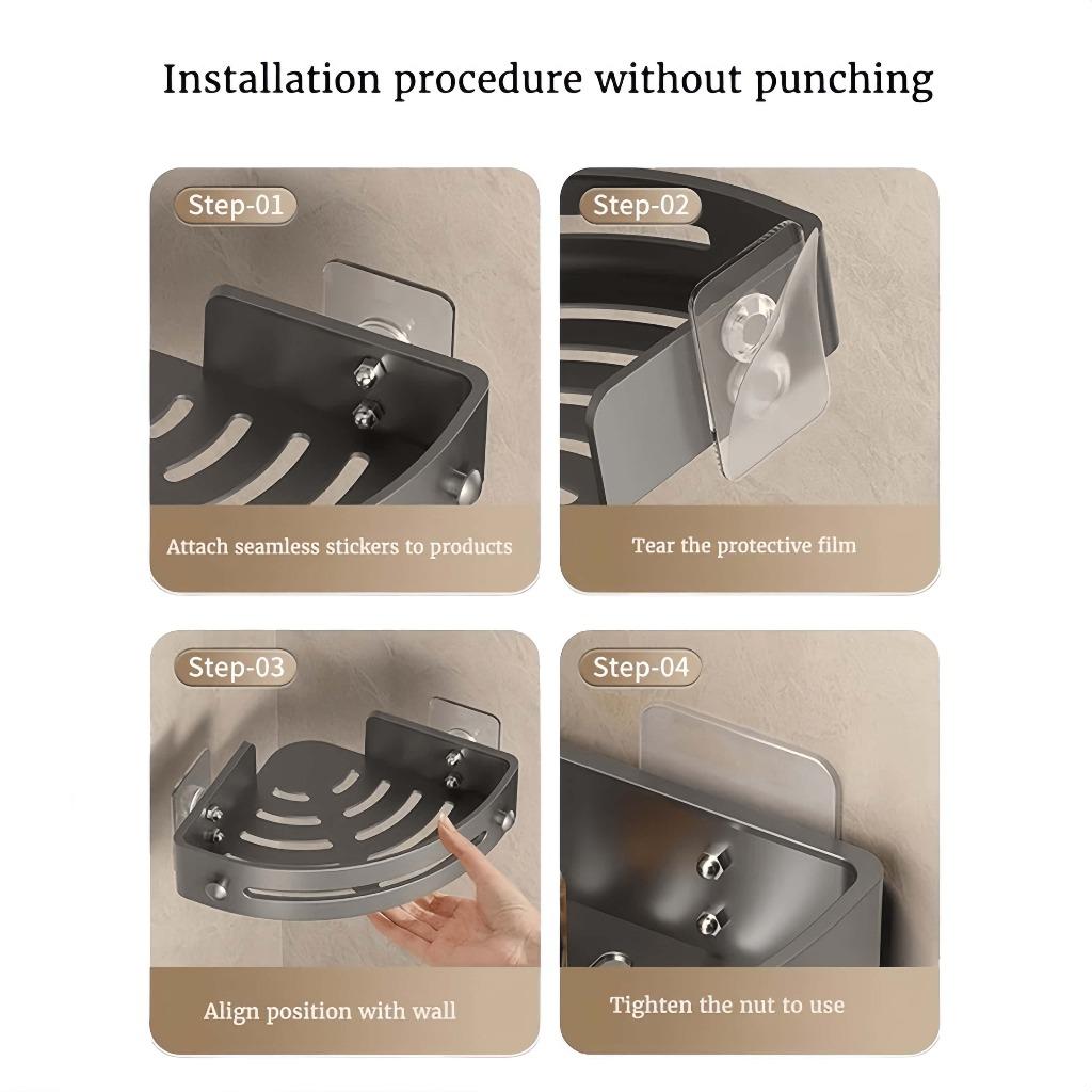 3/2/1 PCS Adhensive Bathroom Shampoo Holder Shower Caddy Shelves Storage No Drill Shelf Corner Towel Holder Shelves For