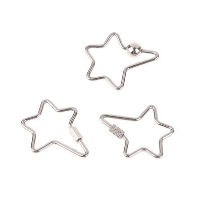 Moschettone Portachiavi Gioielli Fai da Te Chiusura Creativa Acciaio Inossidabile Stella Esagono Intagliato Gancio con Blocco a Vite
