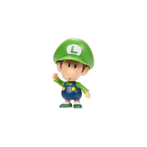 Sanei Boeki Super Mario Figure Collection: Baby Luigi (FCM-042) - 3-8cm Tall, Articulated Parts, Collectible, Playable with Playsets - Nintendo