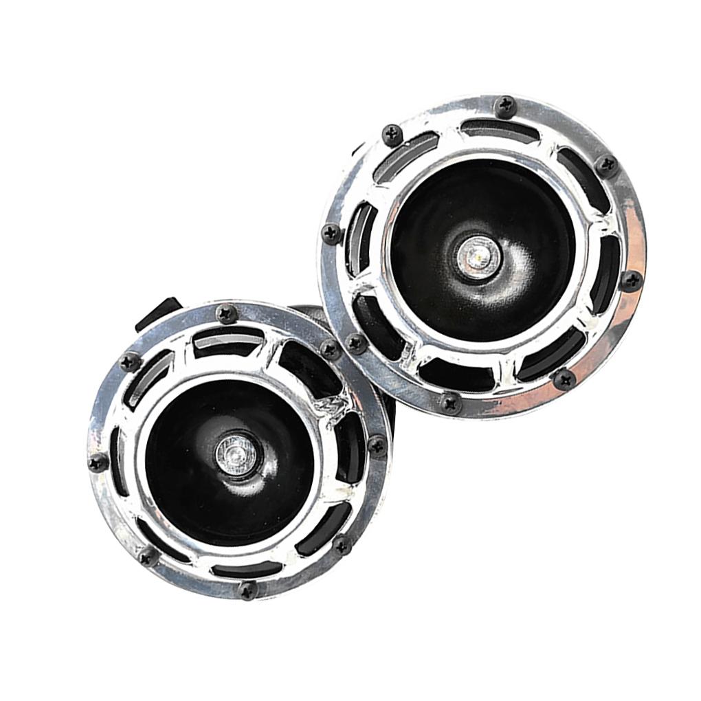2 Pieces Car Horns 12V Motorcycle Modified Trumpets Super Loud Electric Loudspeaker for Truck RV  Red