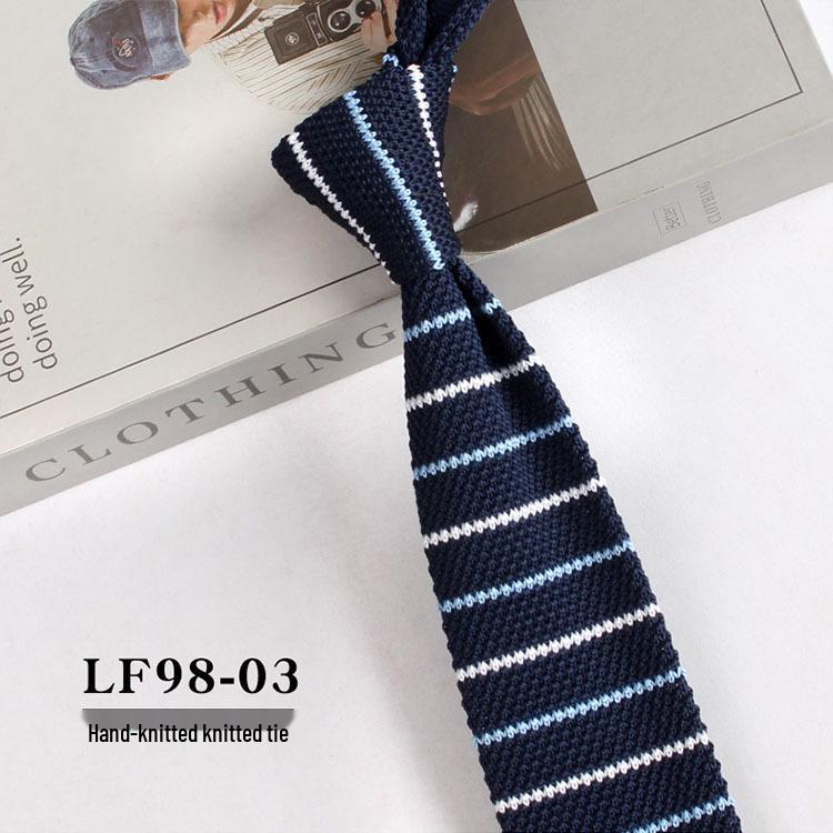Stylish British Casual Slim Fit Knit Wool Tie, Unisex, 6cm Width.