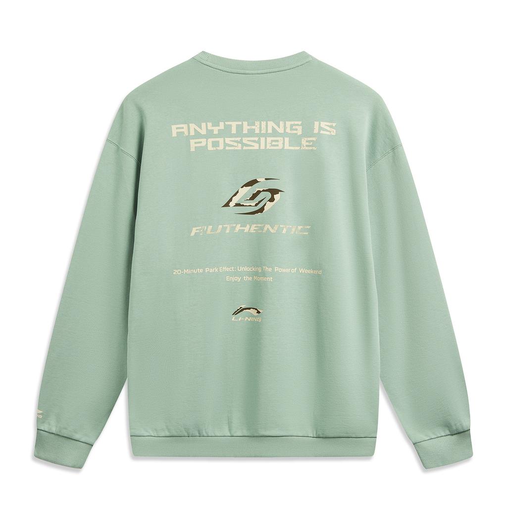 Li Ning Sports Lifestyle Series Back Letter Round Neck Breathable Versatile Sweatshirt Unisex sweatshirt AWDW341-4