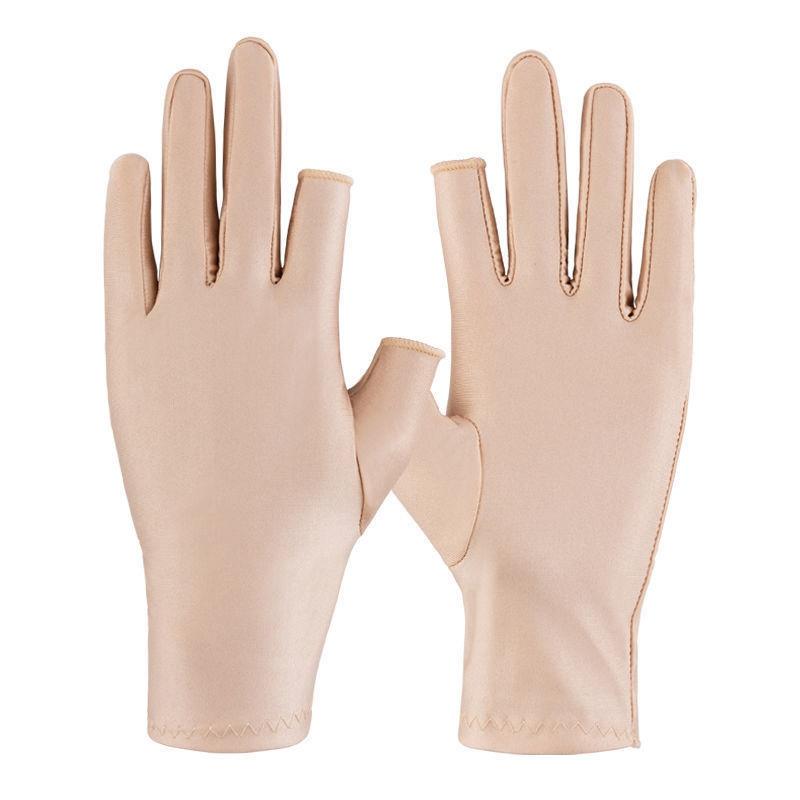 Half-finger Gloves Anti-ultraviolet Driving Gloves Summer Thin Semi-Finger Stretch Ice Silk Sunscreen Gloves