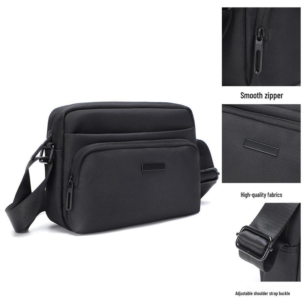Men's Lightweight Crossbody Bag: Casual, Simple, Large Capacity, Multi-Compartment, Trendy Shoulder Bag.