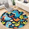 1PC Dino Jungle Pattern Office Round Area Rug, Mat Suitable For Office, Under Office Chairs Bedroom Living Room Home Decor, Room Deco