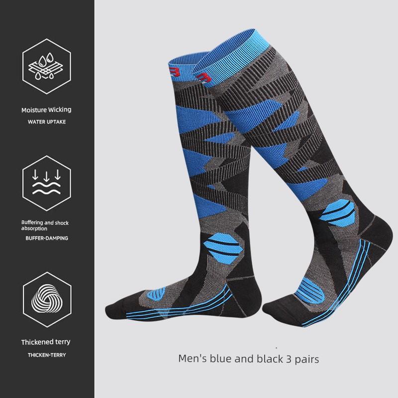 Winter Professional Ski Socks, Thickeneded, Warm, Non-Slip, Long Socks, Outdoor Mountaineering Sports Socks, Compression Calf Socks for Women