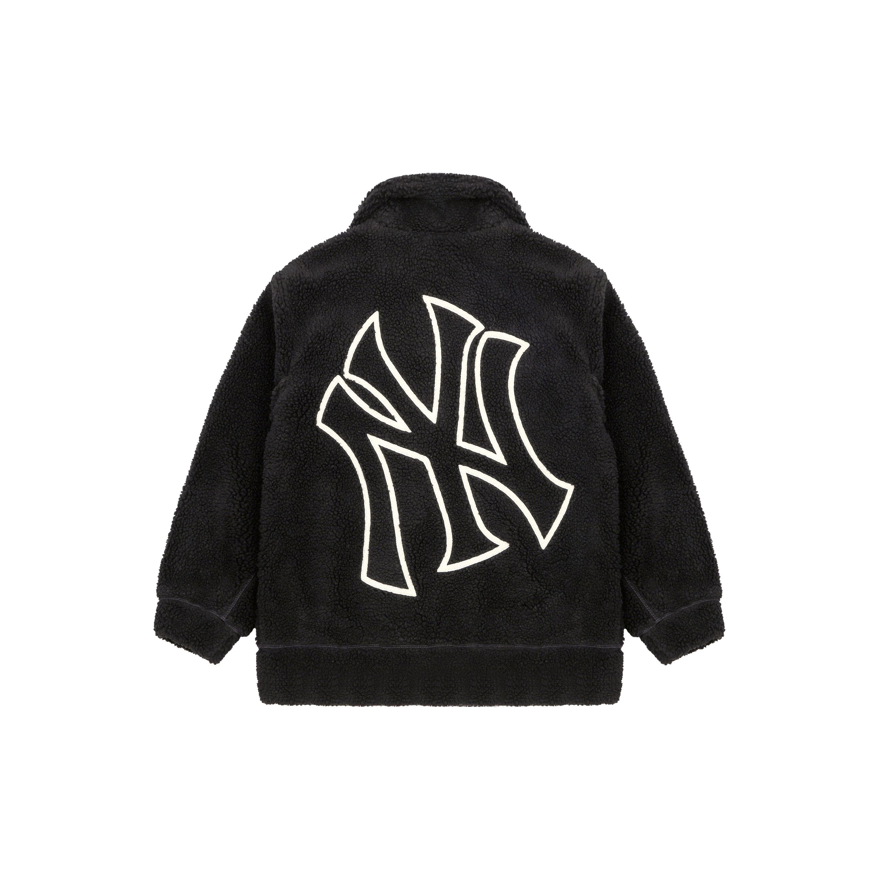 MLB New York Yankees Großes Logo Fleecejacke Unisex Jacken Schwarz 3AJPF0216-50BKS S black