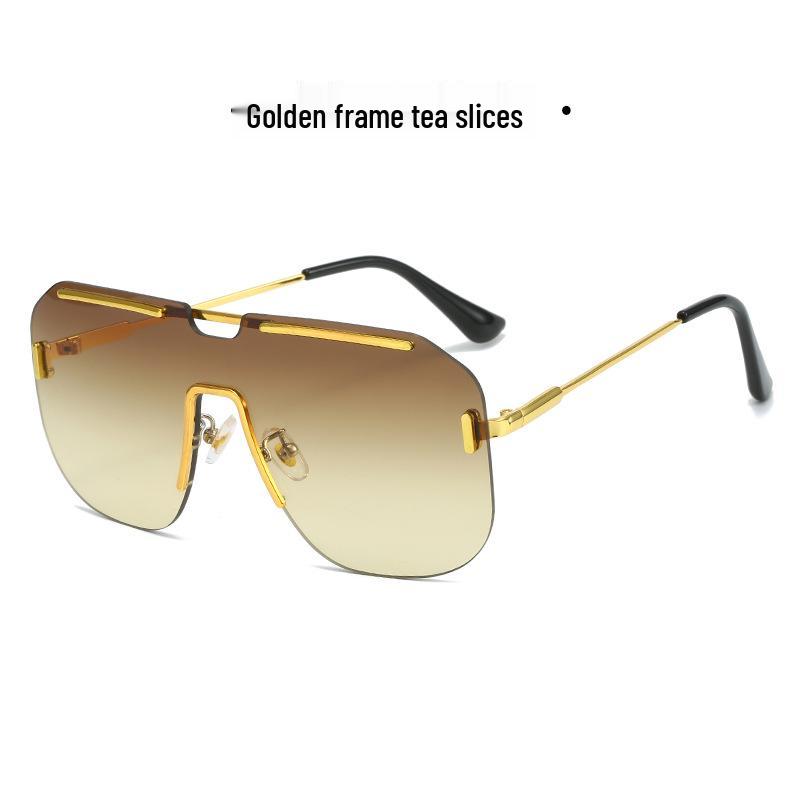 Trendy Metal Rivet Frameless Sunglasses for Men & Women