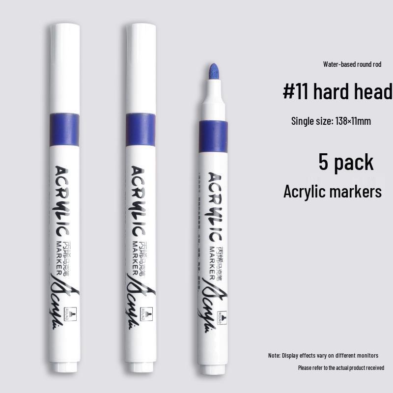 Black Acrylic Marker & Watercolor Brush Pen for Elementary Art - Washable & Layerable Colors for Kindergarten Drawing