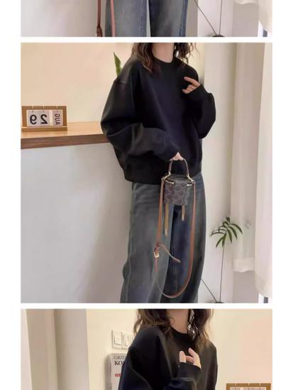 Ginger Yellow Round Neck Women's Korean-Style Loose Sweatshirt - Spring Fashion