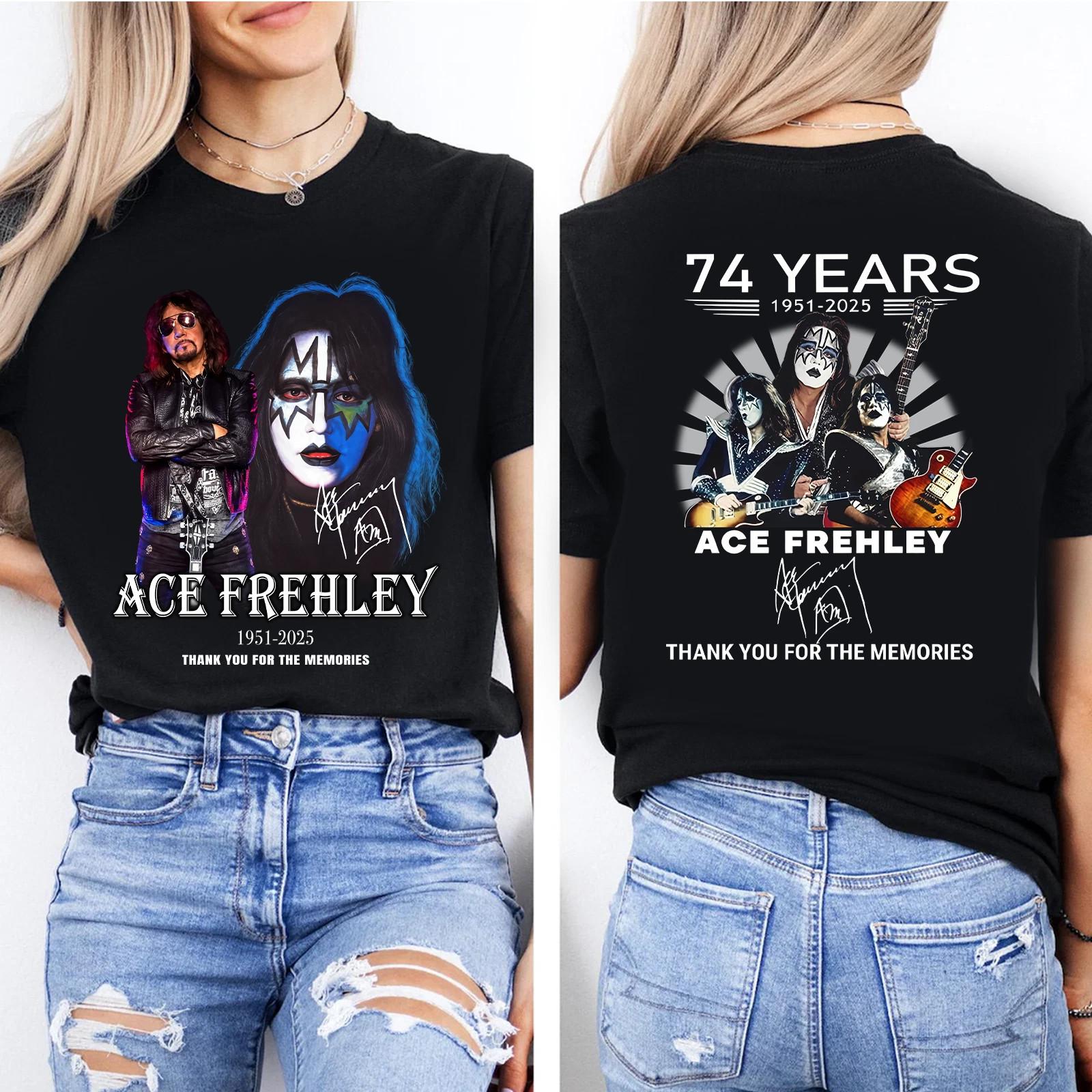 Ace Frehley Memorial Shirt Celebrating 74 Years of Music Passion  Rock History XXL