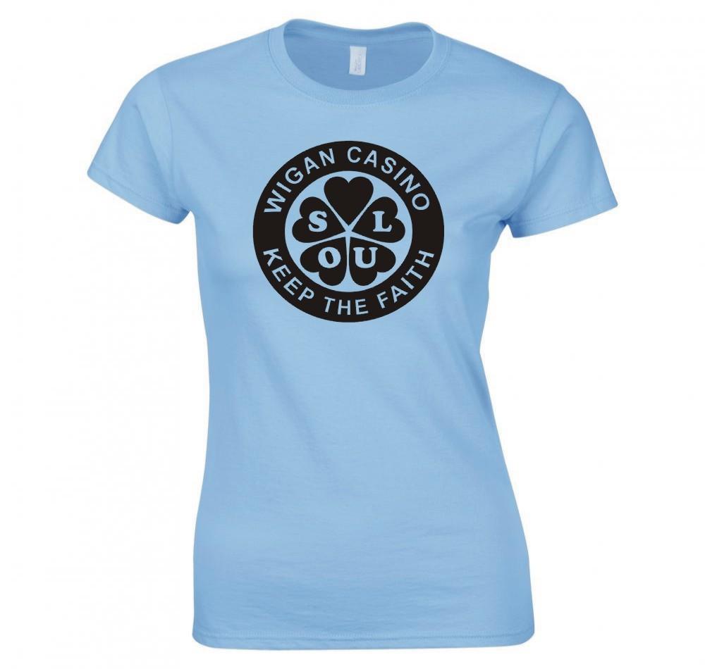 Wigan Casino Northern Soul Keep The Faith Ladies Tshirt New S