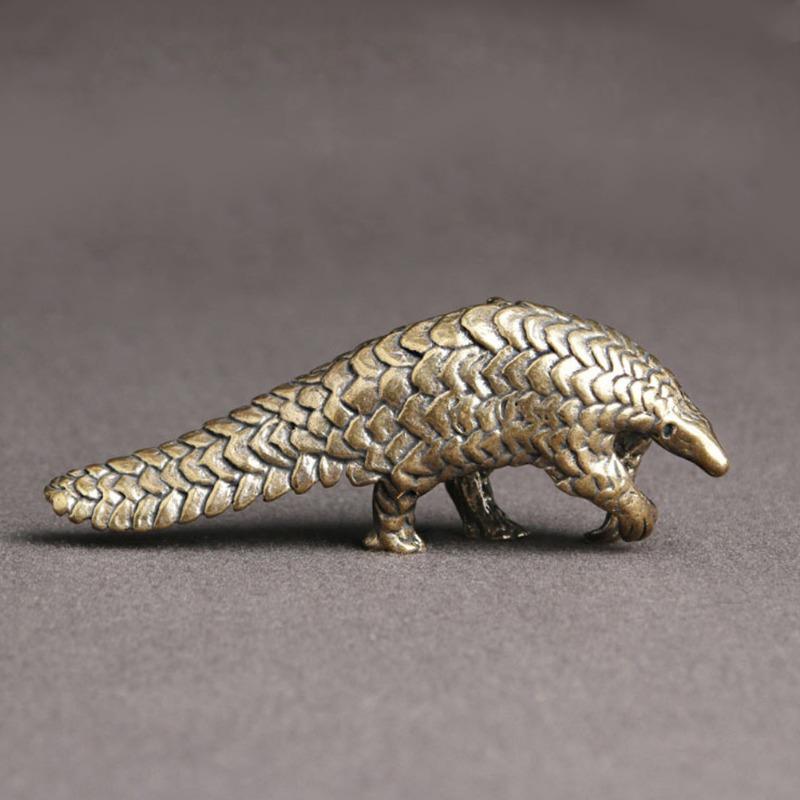 1Pc Brass Pangolin Figurines Miniatures Vintage Heavy Animal Statue Home Decoration Accessories Desktop Ornament Crafts Gifts