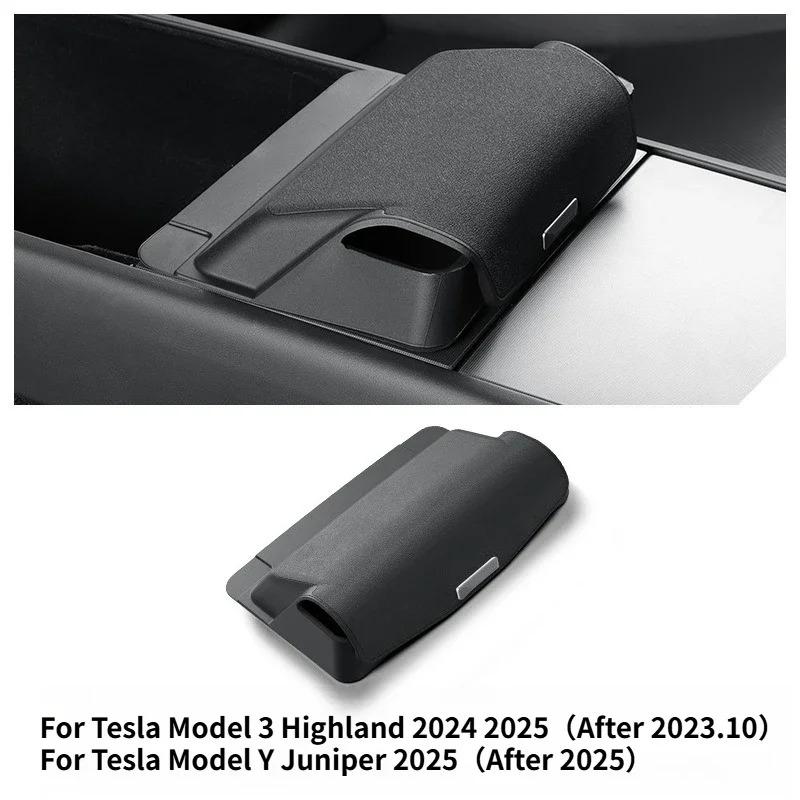 Central Armrest Storage Box for Tesla Model 3 Y Highland Juniper 2025 Car Glasses Phone Storage Case Multi Functional Accessorie