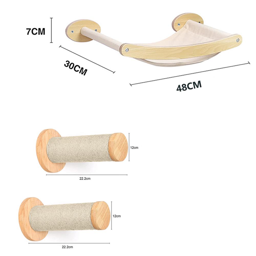 

Настенный гамак для кошек с когтеточками, набор из 3 предметов