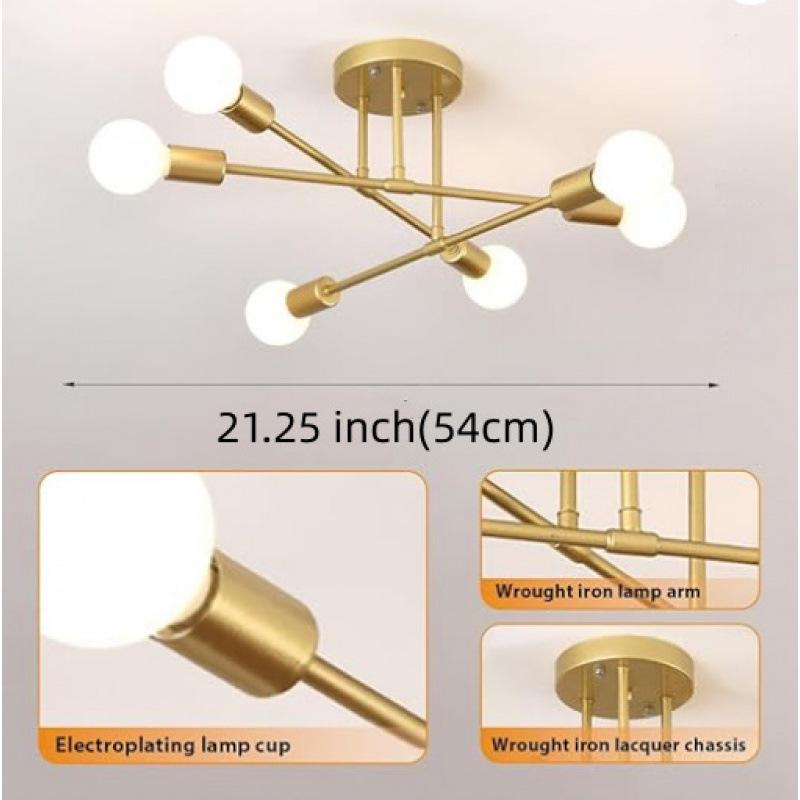 Nordic Wrought Iron Pendant Light: Creative Industrial Style for Living Room, Dining Room, or Bedroom.
