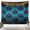 Black & White Crown Tapestry, Ornate Baroque Floral Pattern Print, Wall Hanging for Luxury & Vintage Aesthetic Home Decor