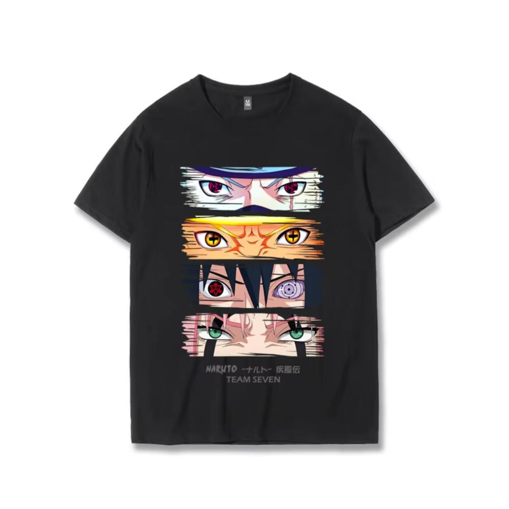 

New Trendy Childrens Tshirt Hot Selling Japanese Anime Naruto Pure Cotton Cartoon Printed Parentchild Outfit Short Sleeved S