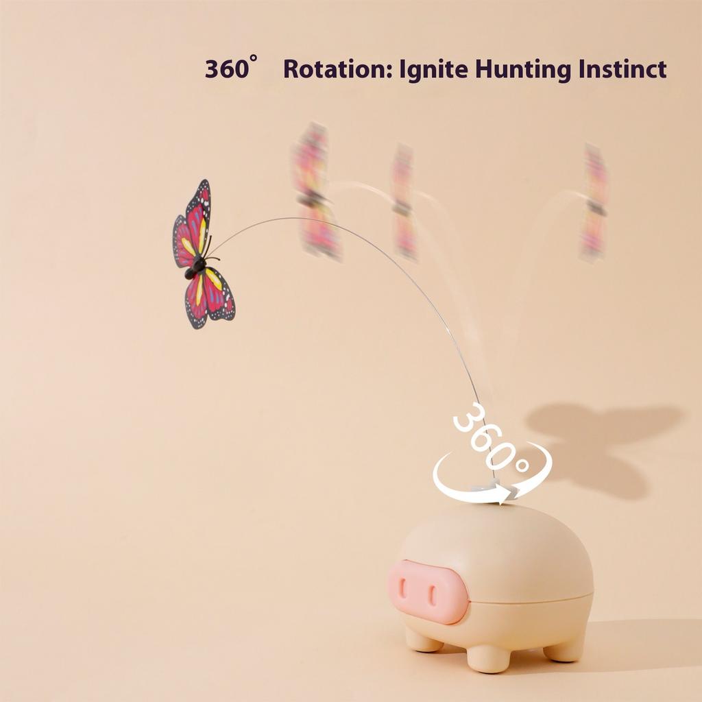 Cat toy cat teaser stick self-hi and boredom relief artifact electric small butterfly automatic rotation consumes physical strength pet toy