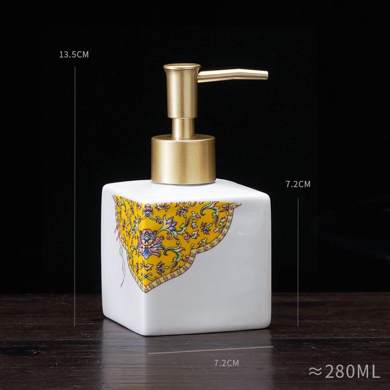New Chinese Ceramic Press Bottle Lotion Bottle Shampoo Bath Gel Sub Bottle Soap Dispenser Bathroom Accessories Shampoo Dispenser