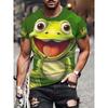 Funny Frog Graphic 3D Printed T-shirts Summer Casual Sport Round Neck Short Sleeved Men's T-shirts