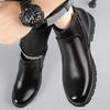 Zimowe Czarne Skórzane Buty dla Mężczyzn Buty Ciepłe Buty na Zamek Męskie Buty Biznesowe Codzienne Wysokie Buty Mężczyzna Kostki Okrągły Nosek
