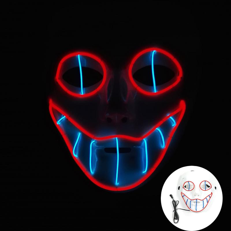 LED Snake Eye Mask Halloween Carnival Ghost Step Dance Costume Prop Scary Halloween Mask Glowing Snake Killer Mask For Men