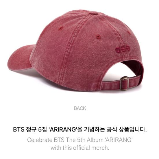 Pre-order BTS ARIRANG Ball Cap
