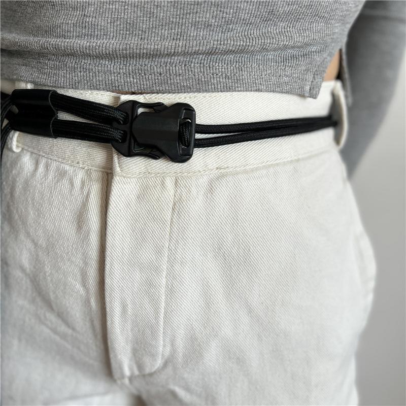 Trend Quick Release Snap Buckle Double Rope Belt Luxury Design Versatile Student Jeans Pants Belt Waist Rope
