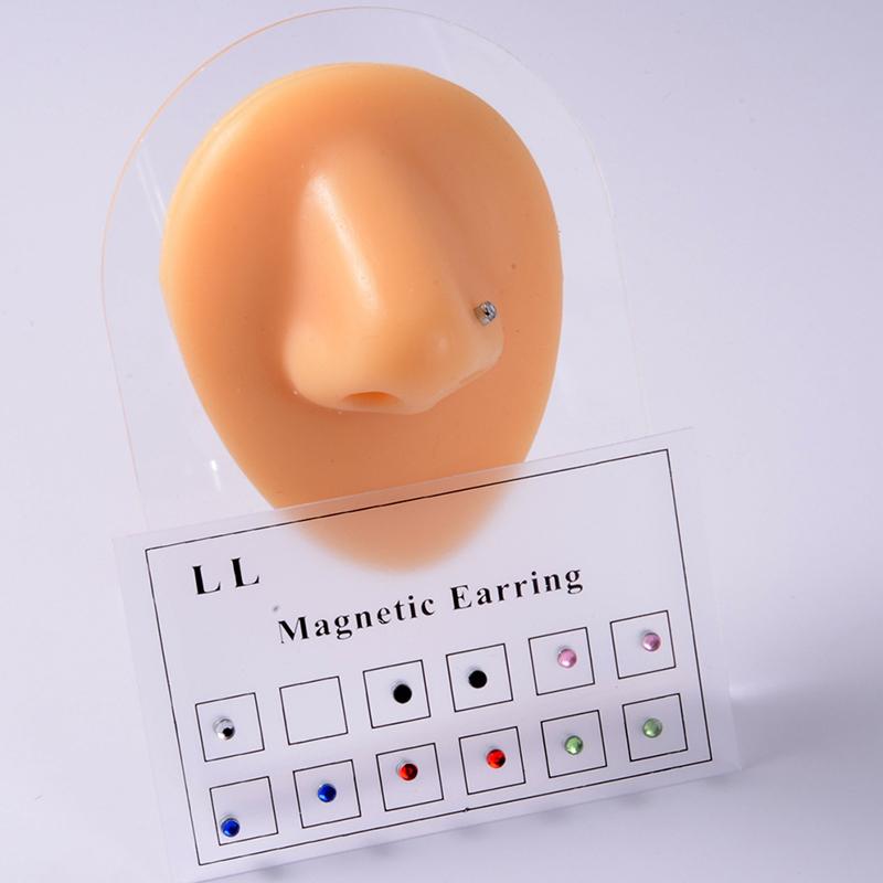 Magnet Ear Tragus Cartilage Lip Labret Stud Nose Ring Fake Cheater Non Pierced