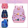 Unisex Cartoon Print Oxford Fabric Backpack Breathable Lightweight School Bag