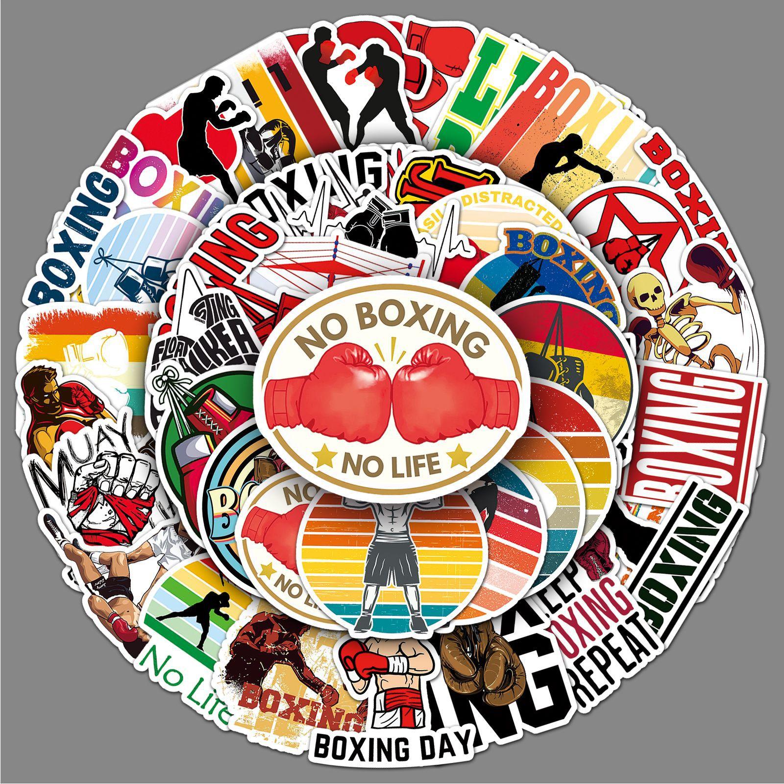 Car Beautiful Stickers Unisex Kids 50 Boxing Sports Graffiti Stickers Personalized Cartoon Sports Decorative Water Cup Suitcase Skateboard Stickers