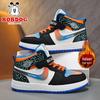 Bobodou Kids' Velvet-Lined High-Top Skate Shoes - Waterproof Leather, Warm Winter Sneakers for Boys and Girls