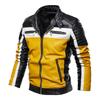 Nuova Giacca da Uomo in Pelle di Velluto Verde Giacca da Motociclista Abbinamento Colori Moda Britannica Giacca in Pelle da Uomo