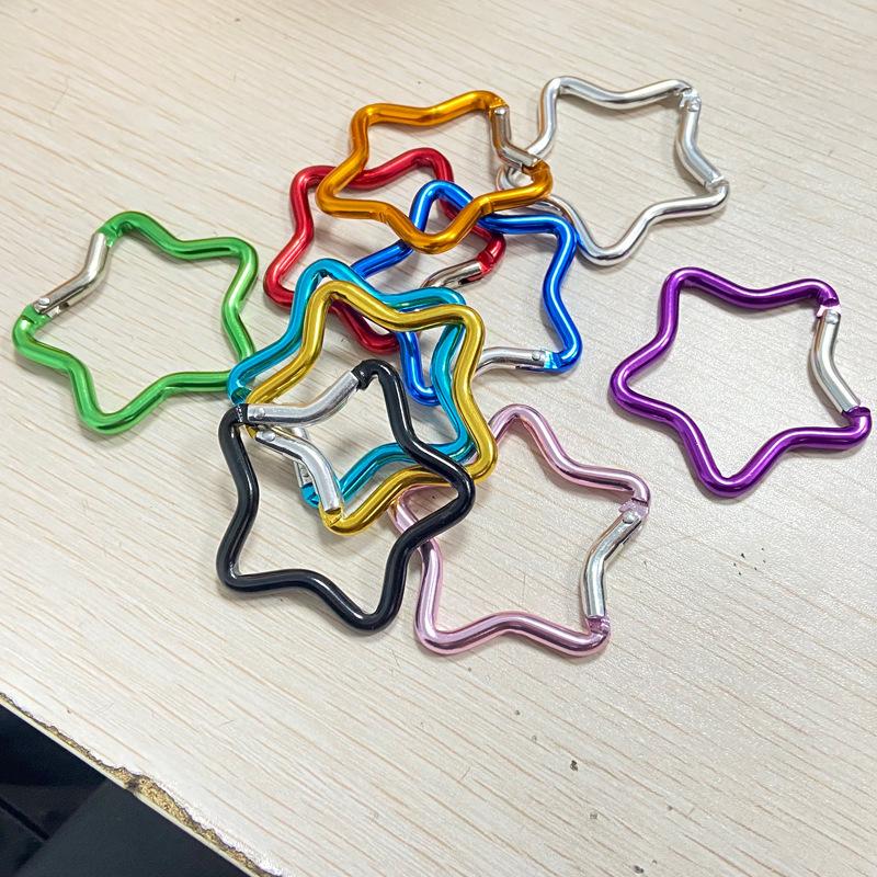 Outdoor Star Shaped Carabiner Clip Keychains For Backpack Camping Hiking Traveling Multicolour