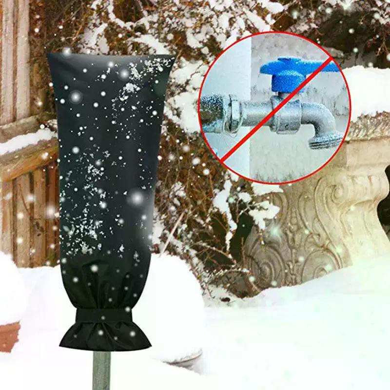 Winter Faucet Cover In Black Outdoor Water Faucet Freeze Protection; Reusable and Waterproof Garden Tap Insulation Protector