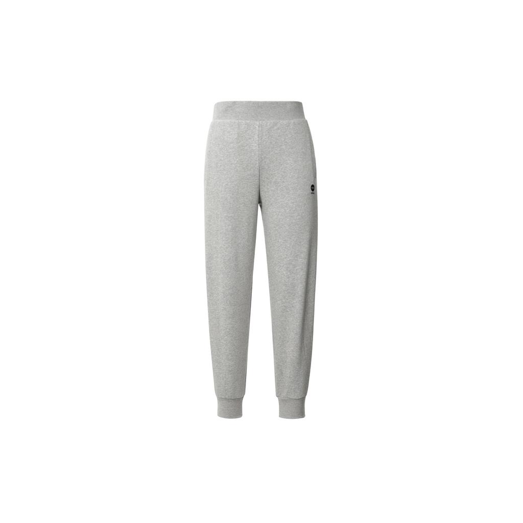 Adidas Neo Solid Color Logo High Waist Casual Sports Pants Women Pants Gray IA5010