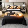 Motocross Down Duvet Cover Queen King Size Racing Bedding Set Motocross Rider Quilt Cover For Boys Teens Motorcycle Set 3 Pcs