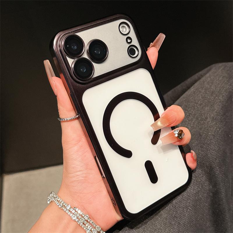 Second Change 17 Series Is Suitable for Apple 18promax Mobile Phone Case Electroplating Matte Magnetic Suction 15pro Anti-drop Protective Cover