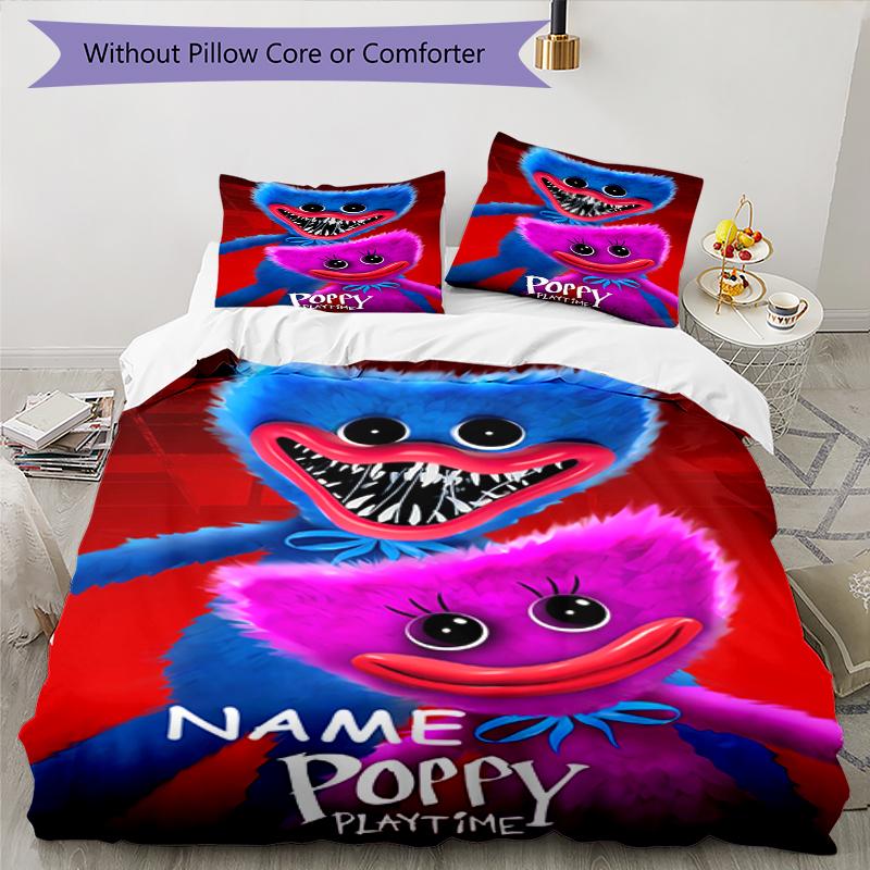 Set Biancheria da Letto Poppy Playtime Personalizzato con Nome 3 Pezzi Copripiumino Chiusura Include 1 Copripiumino e 2 Federe, Morbido e Confortevole per Tutte le Stagioni.