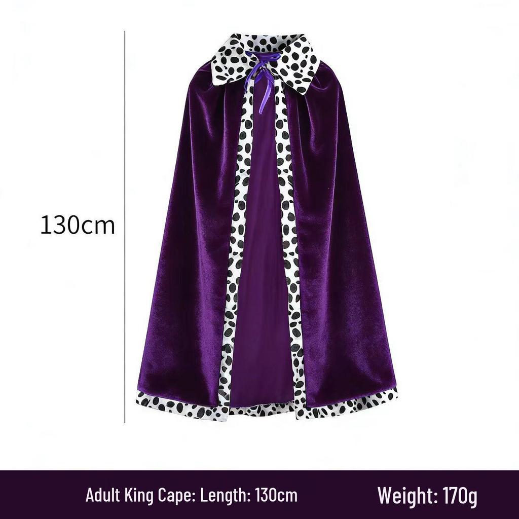 King's Halloween & Birthday Cape Set with Crown & Scepter for Kids & Adults