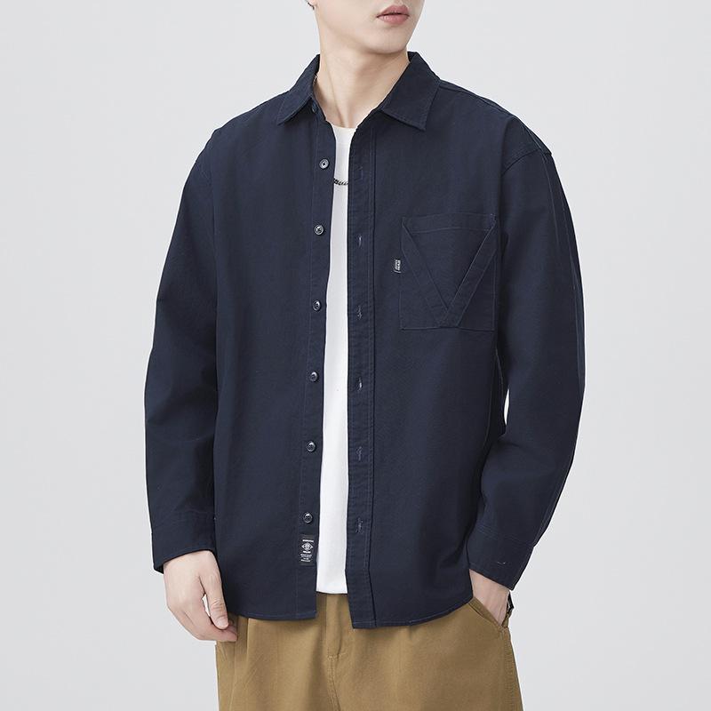 Japanese Retro Work Shirt Men's Trendy Loose Casual American Spring New Shirt