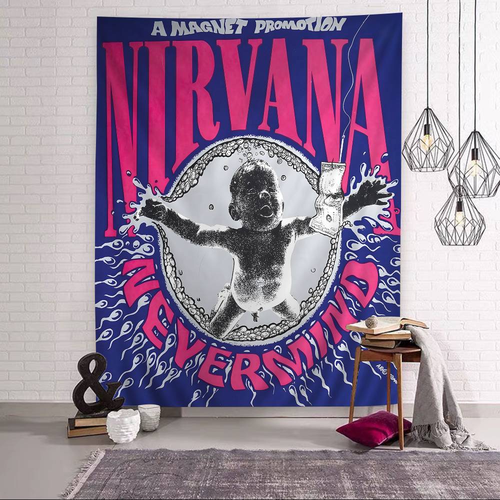 Nirvana Band Magazine Classic Anime Cartoon Tapestry Art Science Fiction Room Home Decor Wall Hanging Home Decor