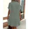 Summer Minimalist V-neck Button Up Dress for Women