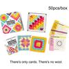 50Pcs/Box Mix Match Design The Granny Square Card Decks Knitting Kit For Adults Diy Grandma Knitted Pattern Set