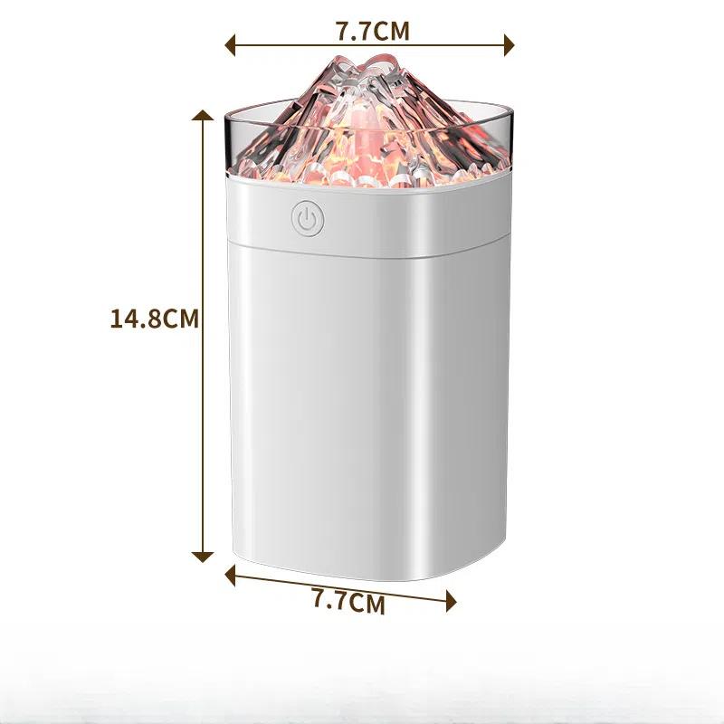 Neuer tragbarer Vulkan-Riss-Luftbefeuchter 400ml USB Heim-Desktop mit LED-Nachtlicht USB-Kabel Stromversorgung Diffusor