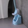 Plastic Toilet Brush Holder Set Bathroom Cleaning Kit Cleaner Curved Toilet Cleaning Brushes Househo