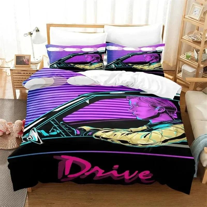 

3D Print Drive Ryan Gosling Bedding SetDuvet Cover Comforter Bed Set Quilt Cover PillowcaseKing Queen Twin Size Boys Girls EU Single(135*200cm)3pcs