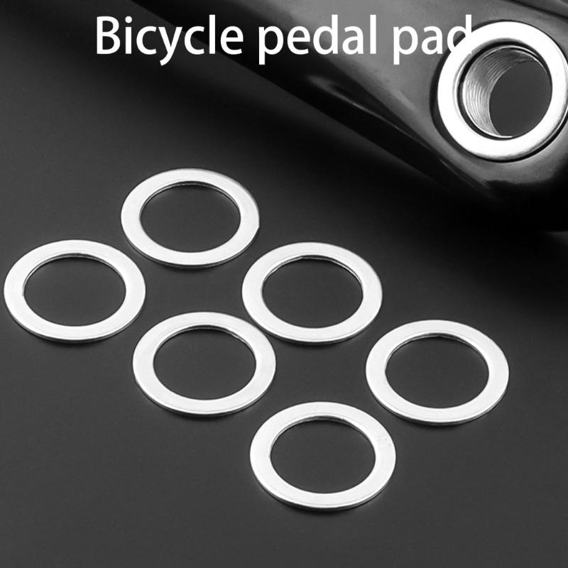 10Pcs Steel Bicycles Pedal Extension Spacers Bikes Pedal Washers Replacements for Moutain Bikes Bicycles Pedal Gasket