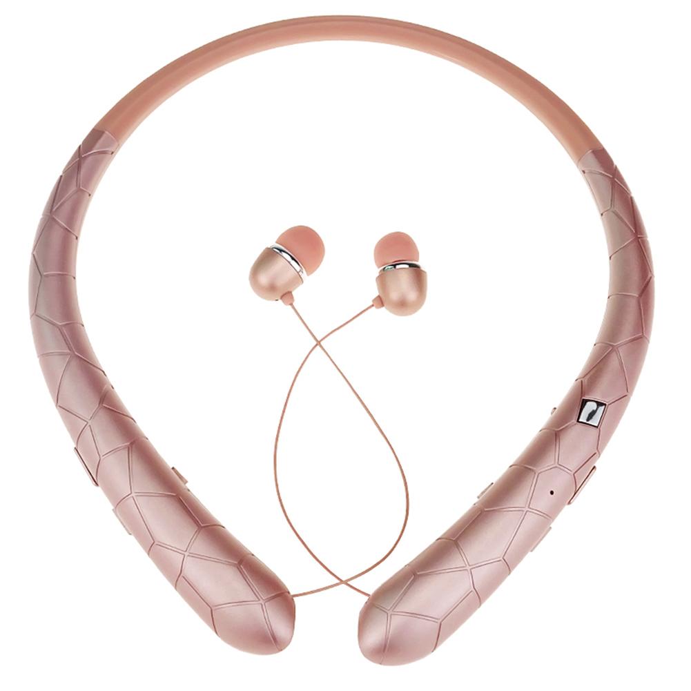 

HX-831 Waterproof Neckband Headset BT 5.0 Sweatproof Workout Headphones Noise Canceling Stereo Retractable Earbuds with Mic золотий